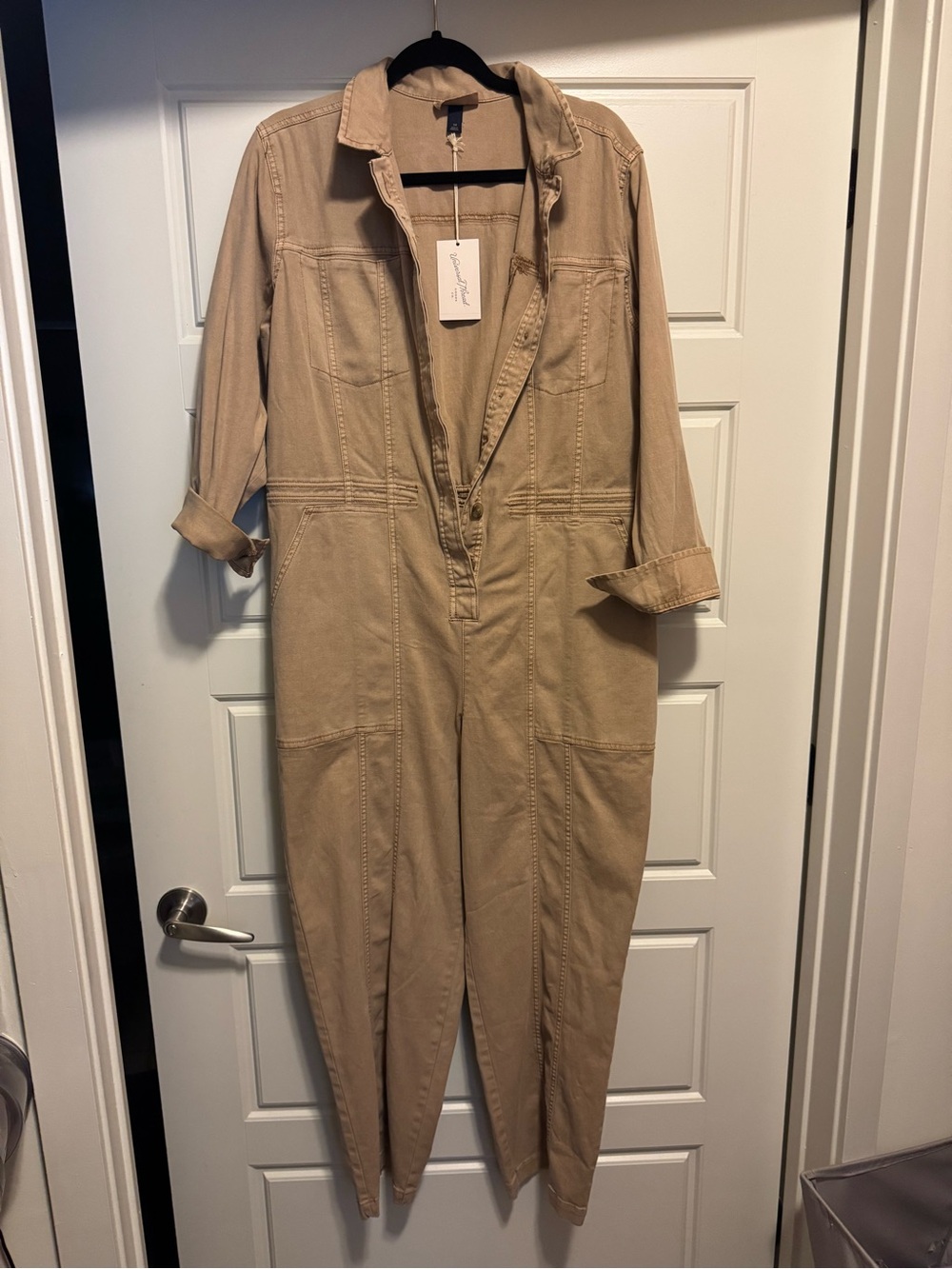 Target Beige Utility Jumpsuit